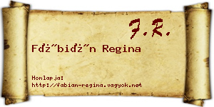 Fábián Regina névjegykártya